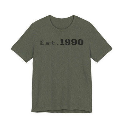 Unisex Est. 1990 Nostalgic Jersey Tee - Perfect Gift, Vintage Style, Retro Fashion, Birthday Celebration, Casual Wear - TRV