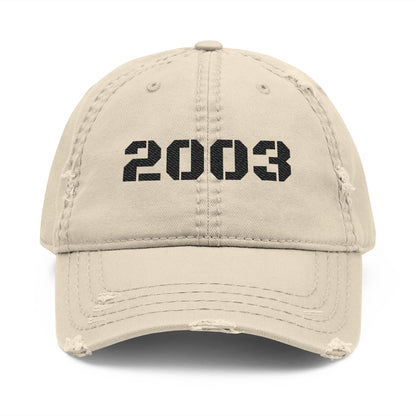 Distressed Dad Hat, Vintage Cap for Casual Style, Embroidered 2003 Hat, Great Gift for Fathers Day, Everyday Wear - TRV