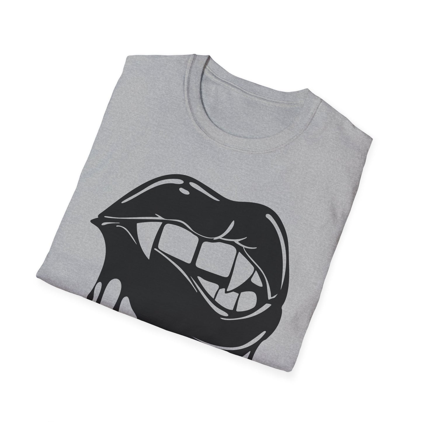 Edgy Graphic Unisex T-Shirt - Dripping Mouth Design, Cool Tee, Trendy Shirt, Hipster Top, Streetwear, Alternative Fashion, Holiday Gift