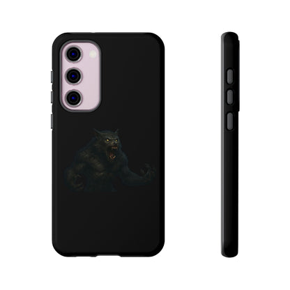 Werewolf Phone Case, Tough Cases, Black Panther Design, Gift for Animal Lovers, Phone Accessories, Fierce Phone Protection - TRV