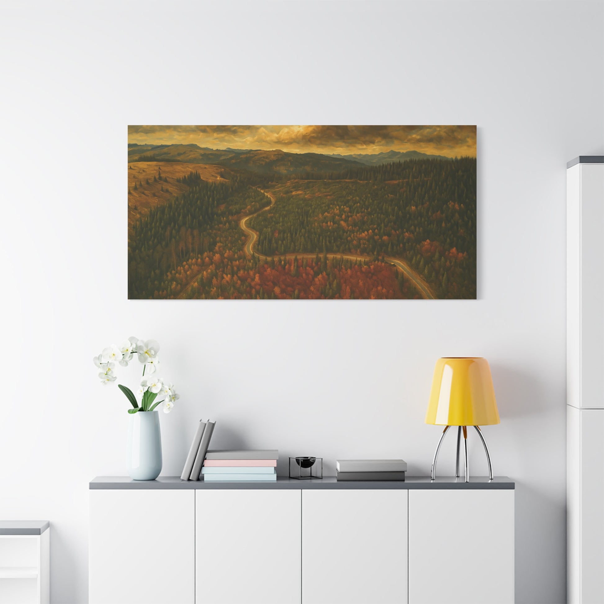 Stretched Canvas Art, Scenic Landscape Wall Decor, Nature Painting for Home, Rustic Room Accent, Gift for Nature Lovers - TRV