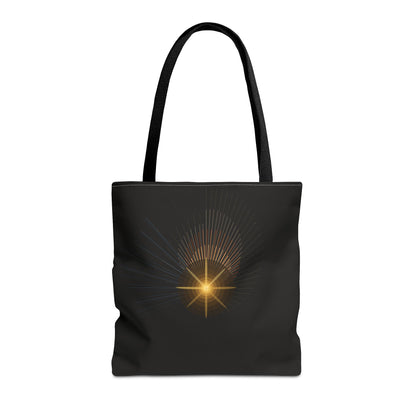 Radiant Starburst Tote Bag | Golden Light Celestial Design - TRV