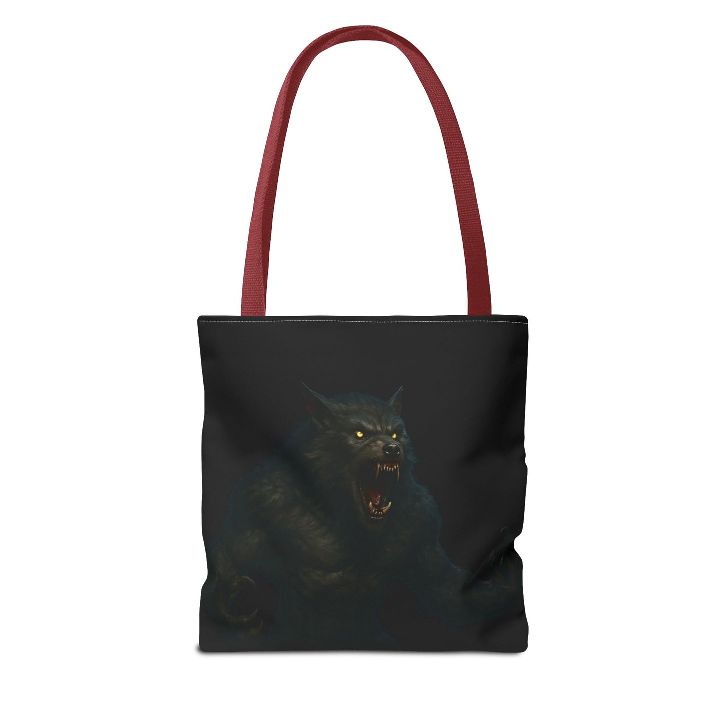 Fierce Werewolf Tote Bag, Halloween Accessories, Dark Art Tote, Animal Lover Gift, Geeky Shopping Bag - TRV