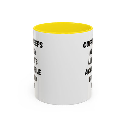 Funny Coffee Mug - "Coffee Keeps Me Busy Until It's Acceptable to Drink Wine" - Great for Mornings, Gifts, Office, Relaxation, Home