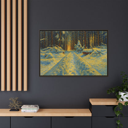 Canvas Art, Winter Landscape Wall Decor, Nature Lovers Gift, Seasonal Decor, Holiday Wall Art, Cozy Home Decoration, Framed Matte Canvas - TRV