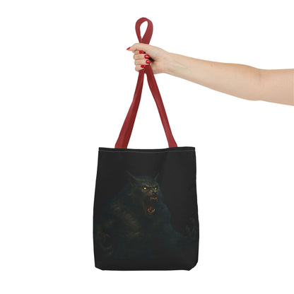 Fierce Werewolf Tote Bag, Halloween Accessories, Dark Art Tote, Animal Lover Gift, Geeky Shopping Bag - TRV