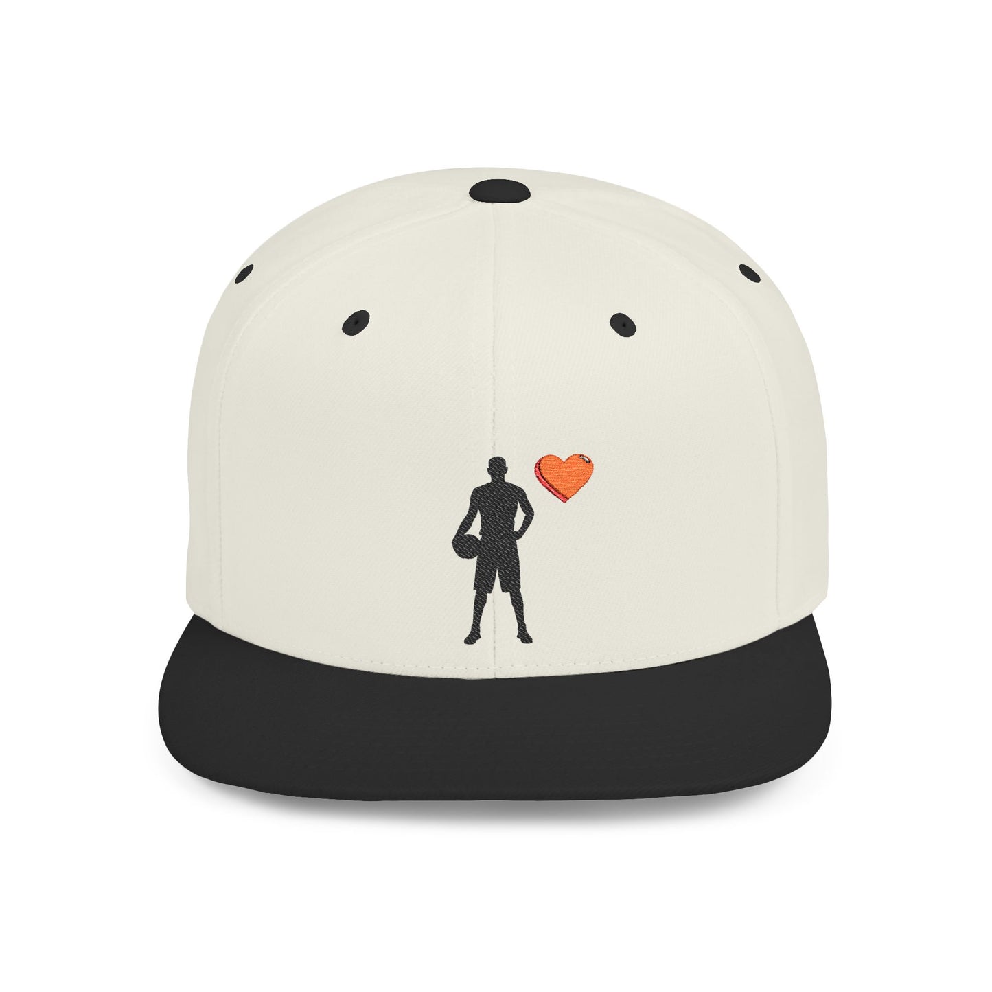 Sporty Love Flat Bill Snapback Hat – Adjustable Cap for Athletes, Casual Wear, Gifts for Sports Fans, Basketball Enthusiasts, Unique - TRV
