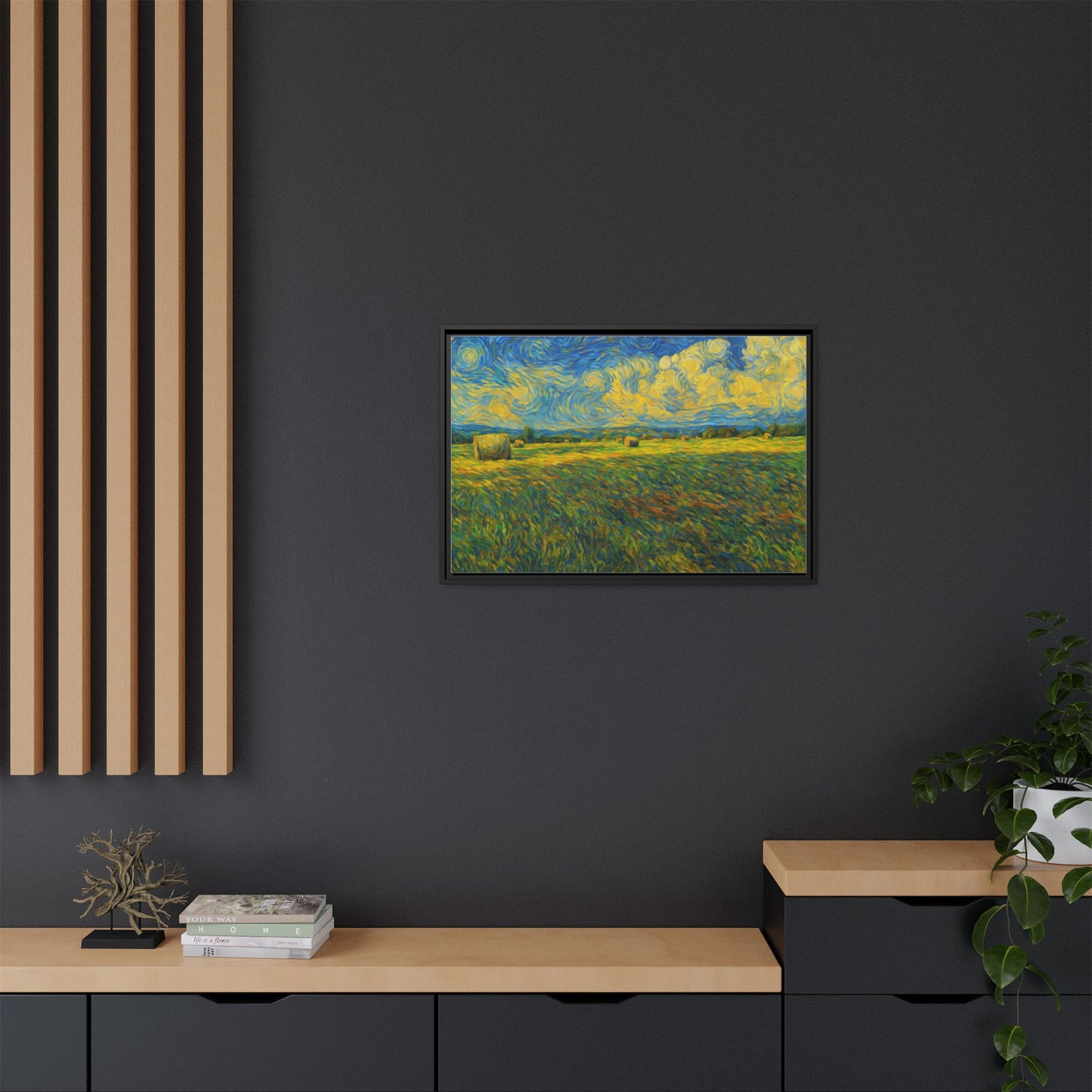 Landscape Matte Canvas, Framed (Multi-color) - TRV
