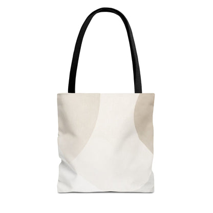 Neutral Abstract Geometric Tote Bag | Minimal Beige Shapes