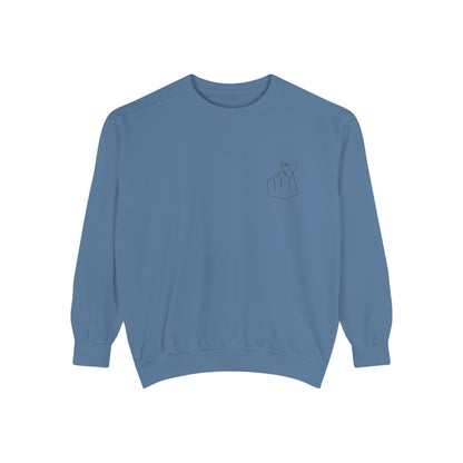 Minimalist Peace Hand Sweatshirt — Small Chest Line Art Crewneck