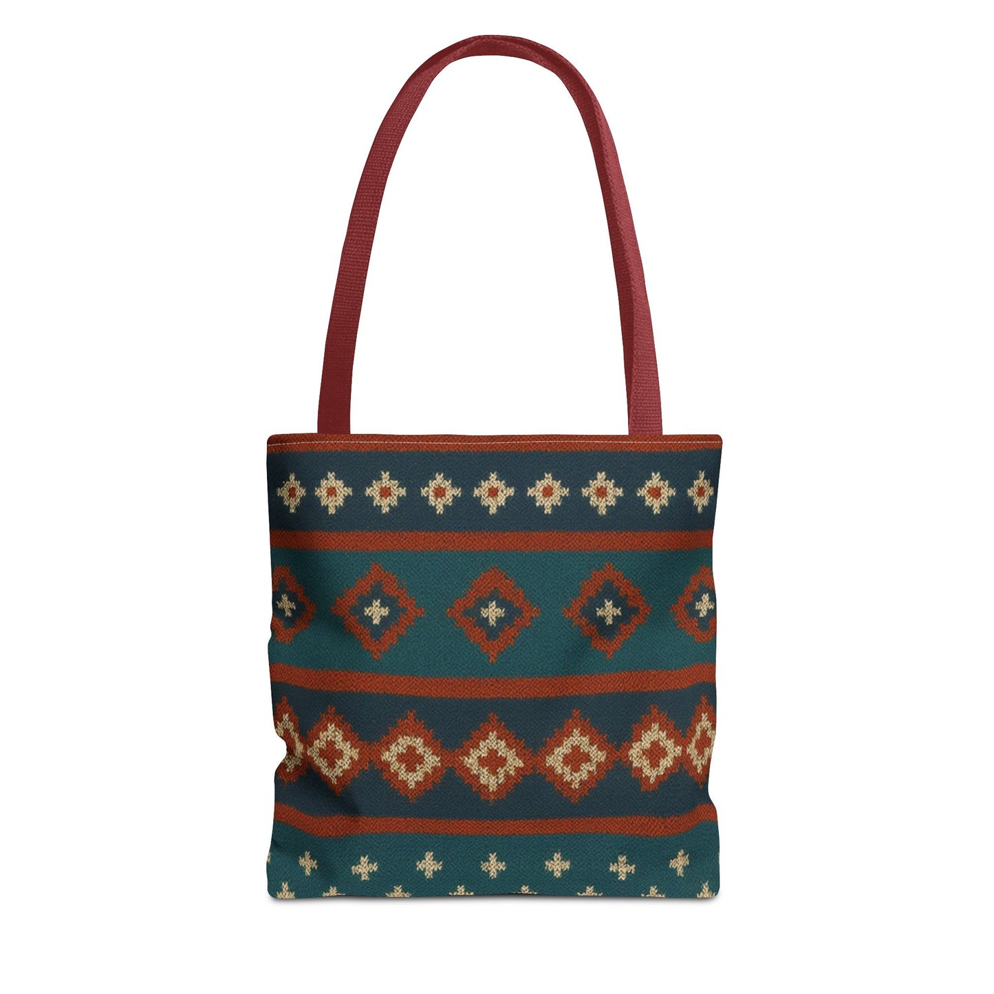 Southwestern Diamond Pattern Tote Bag | Aztec Tribal Geometric Print - TRV