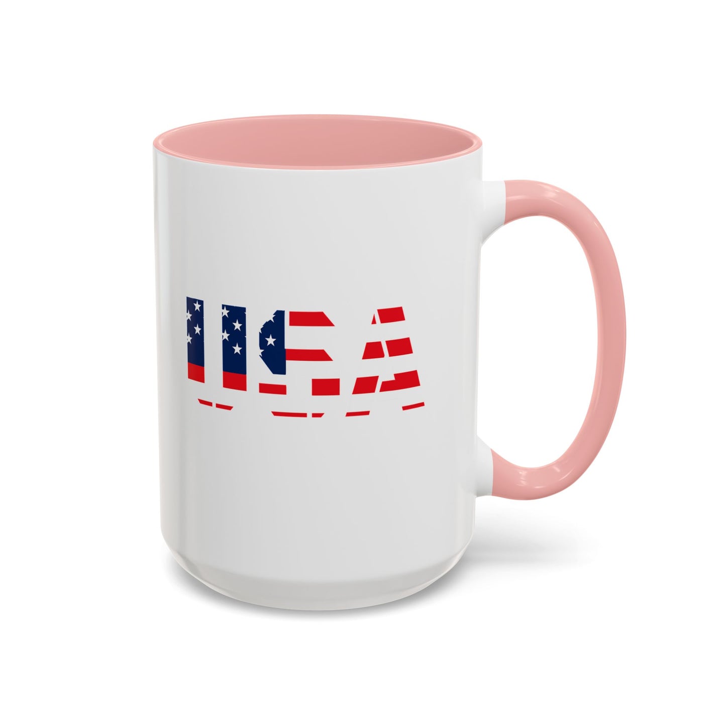 USA Flag Accent Coffee Mug — Patriotic 11/15oz Ceramic Coffee Cup