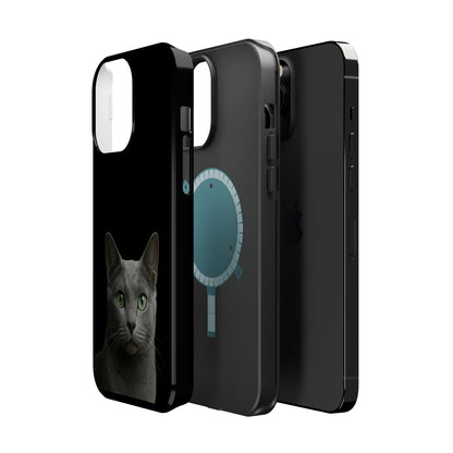 Russian Blue Cat Phone Case — Magnetic Impact-Resistant iPhone Cover