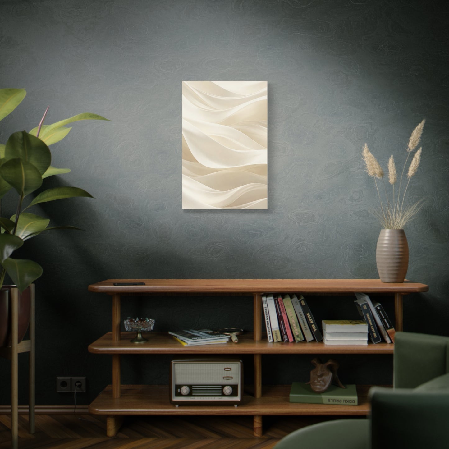 Neutral Abstract Wave Art Matte Canvas