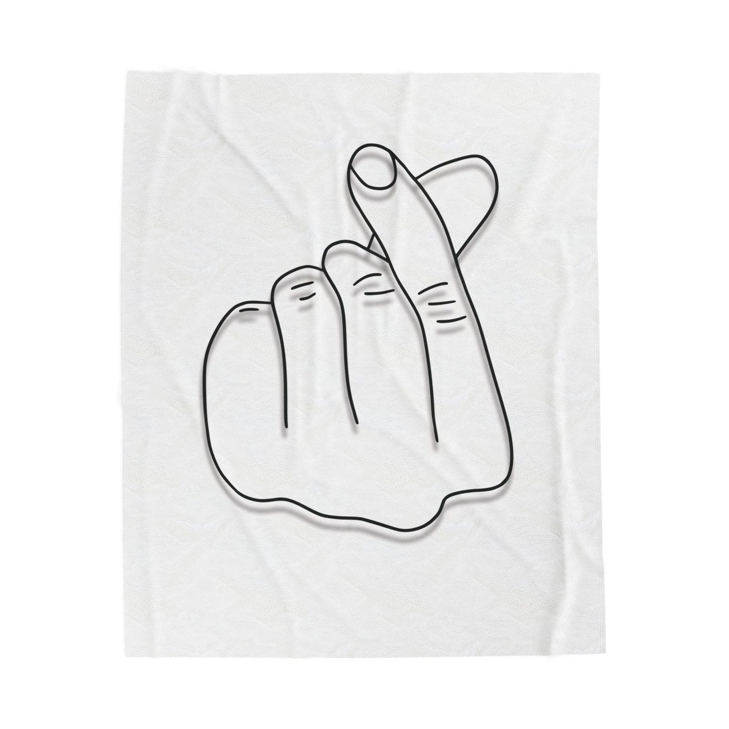 Cozy Velveteen Plush Blanket with Heart Gesture Design - Perfect for Gifts & Home Decor - TRV