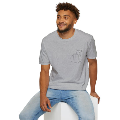 Trendy Unisex Softstyle T-Shirt with Love Hand Gesture Design