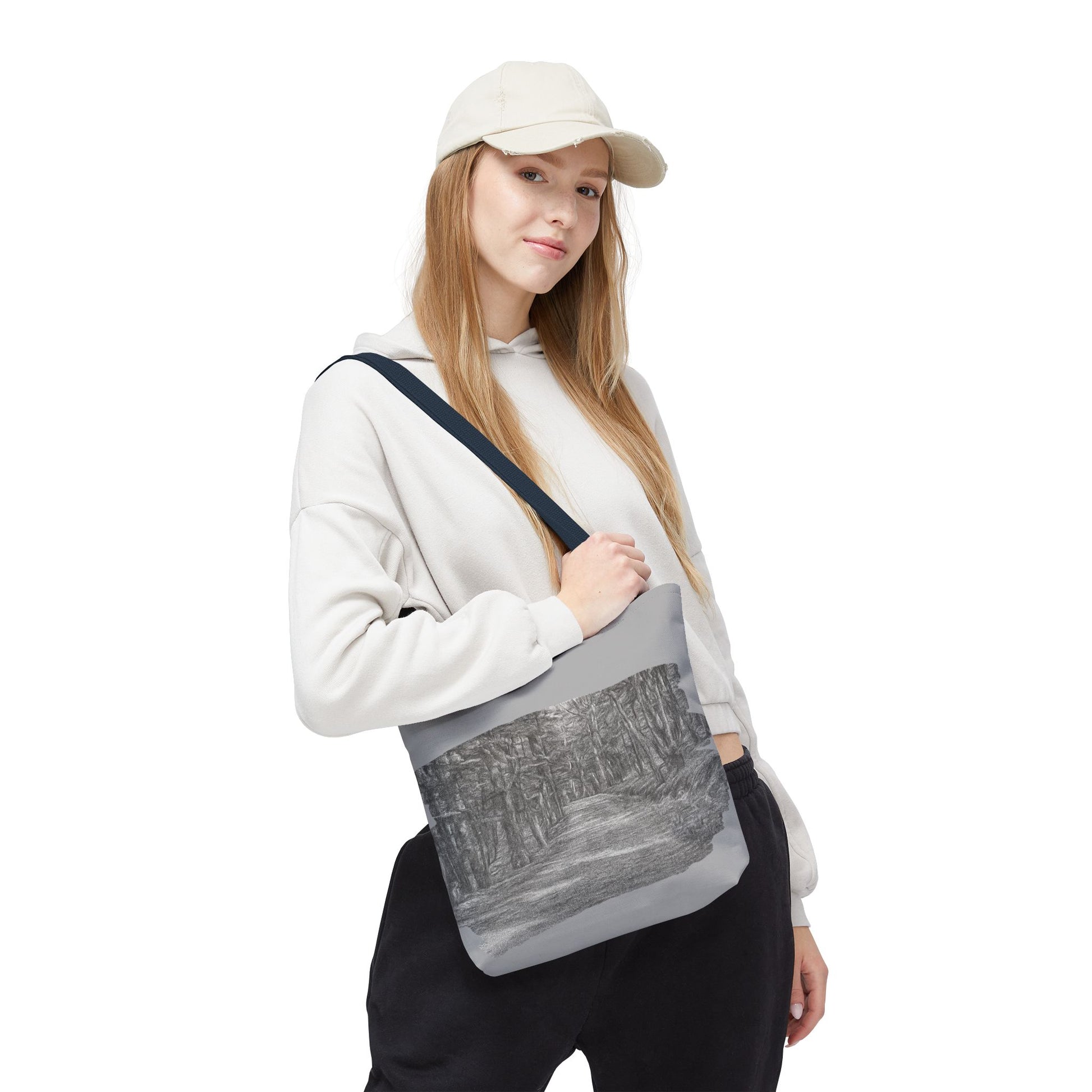 Scenic Path Tote Bag, Reversible Tote, Eco-Friendly Shopper, Outdoor Adventure Bag, Gift for Nature Lovers, Stylish Carryall - TRV