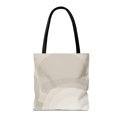 Neutral Abstract Circle Pattern Tote Bag | Minimal Beige AOP Canvas