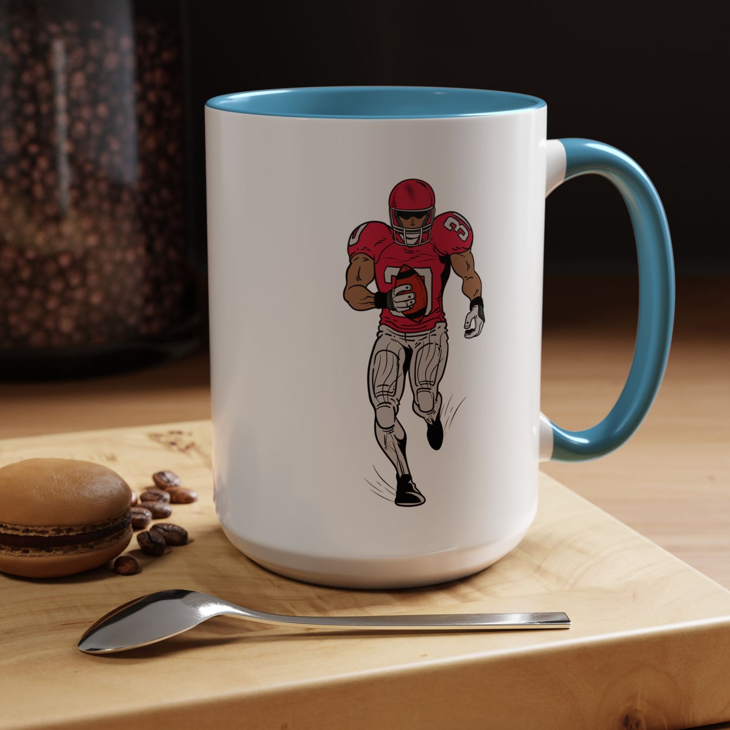 Football Player Coffee Mug, Sports Fan Gift, Motivational Coffee Cup, Game Day Mug, Unique Sports Merchandise