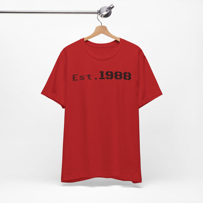 Est. 1988 Unisex Jersey Tee, Vintage Birthday Shirt, Casual Everyday Wear, Gift for Him or Her, Anniversary Celebration Tee