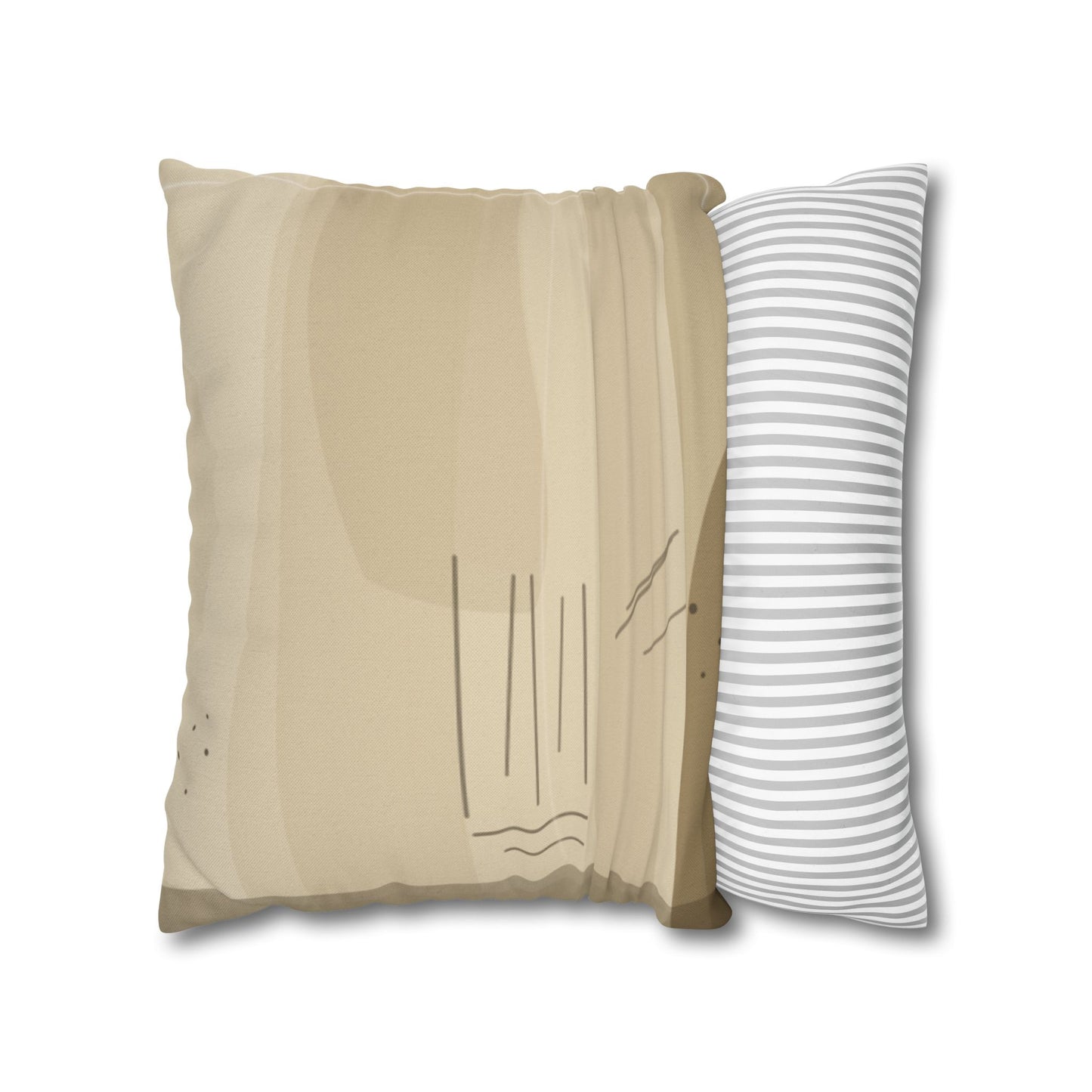 Neutral Abstract Brushstroke Pillowcase | Square Decorative Pillowcase - TRV