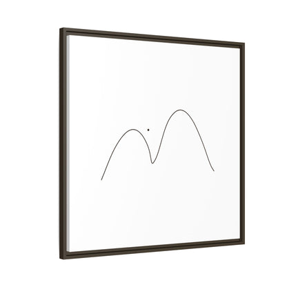 Minimal Line Mountains Matte Canvas Framed