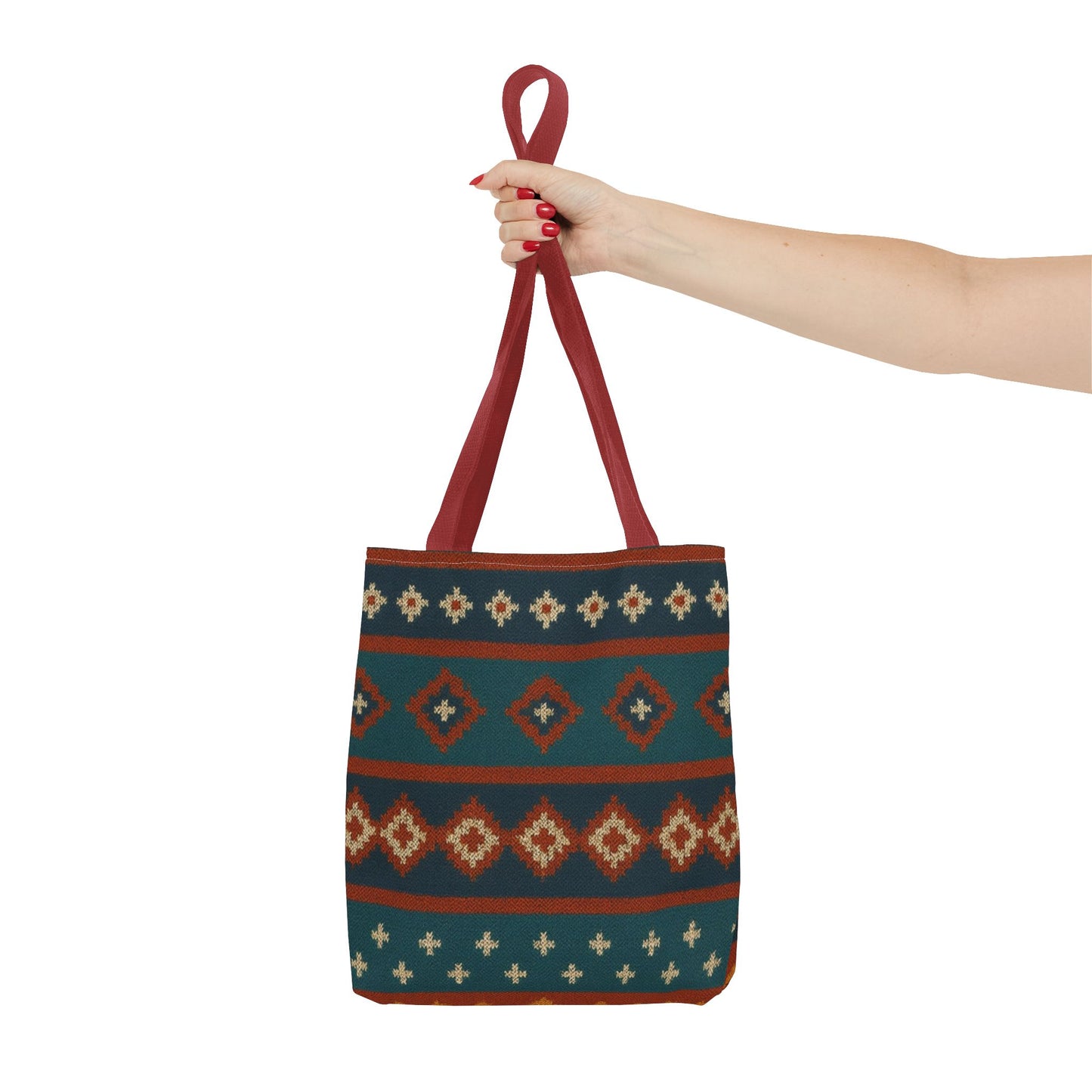 Southwestern Diamond Pattern Tote Bag | Aztec Tribal Geometric Print - TRV