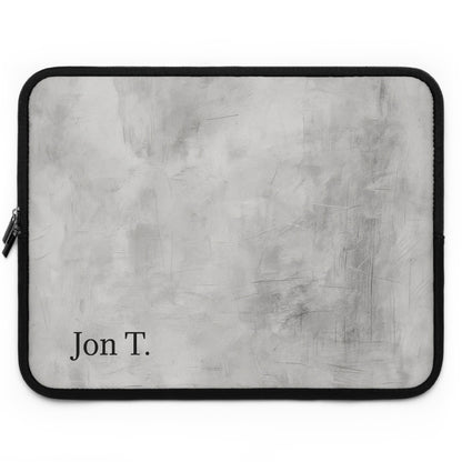Personalized Minimal Marble Name Laptop Sleeve | Monogrammed Tech Case - TRV