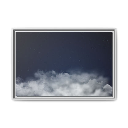 Night Sky Clouds Matte Canvas Framed | Starry Wall Art - TRV