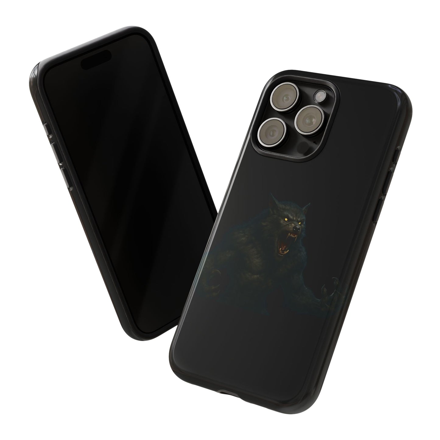 Werewolf Phone Case, Tough Cases, Black Panther Design, Gift for Animal Lovers, Phone Accessories, Fierce Phone Protection - TRV
