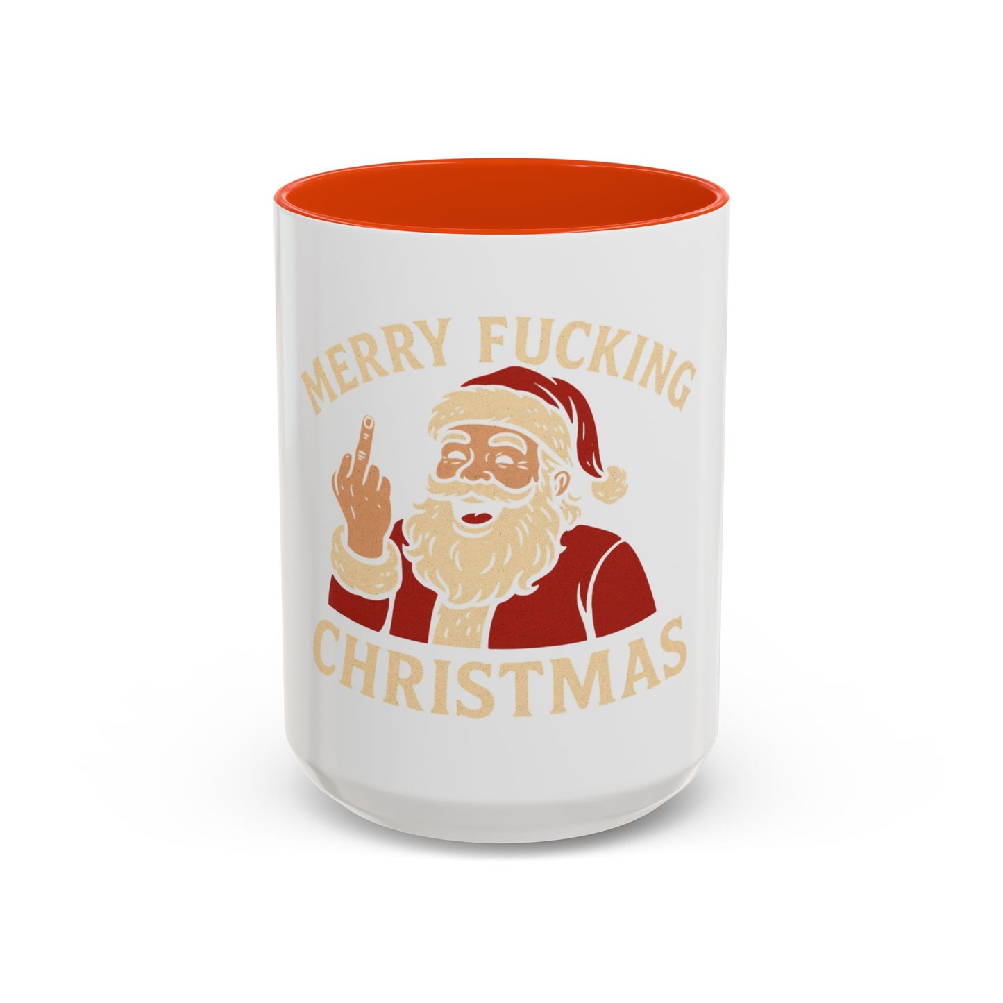 Irreverent Merry Christmas Mug — Funny Santa Middle Finger Coffee Cup (11oz & 15oz)