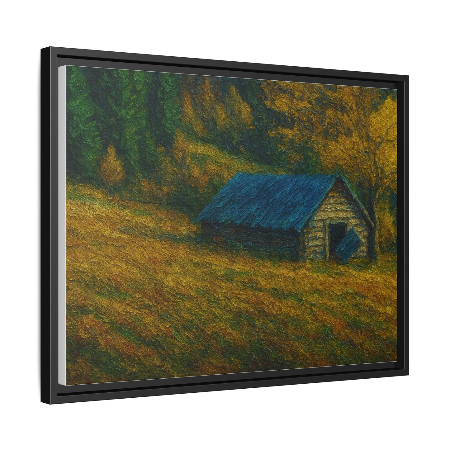 Framed Matte Canvas Print, Rustic Artwork, Farmhouse Decor, Nature Wall Art, Gift for Home, Autumn Decor, Landscape Painting