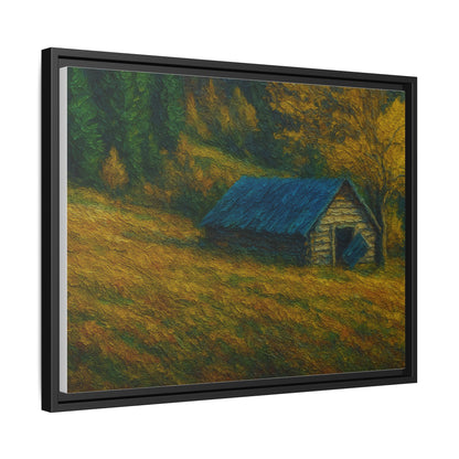 Framed Matte Canvas Print, Rustic Artwork, Farmhouse Decor, Nature Wall Art, Gift for Home, Autumn Decor, Landscape Painting