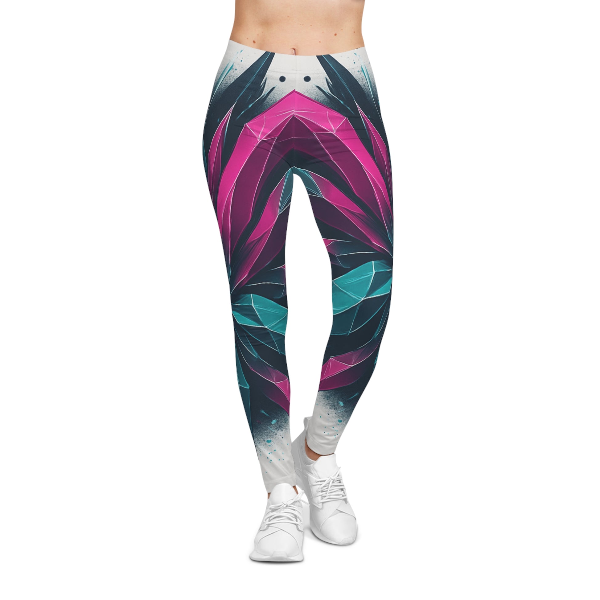 Vibrant Abstract Leggings for Women - Colorful Activewear, Stylish Fitness Outfit, Casual Wear for Yoga, Running, Gift Idea - TRV