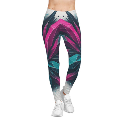 Vibrant Abstract Leggings for Women - Colorful Activewear, Stylish Fitness Outfit, Casual Wear for Yoga, Running, Gift Idea - TRV