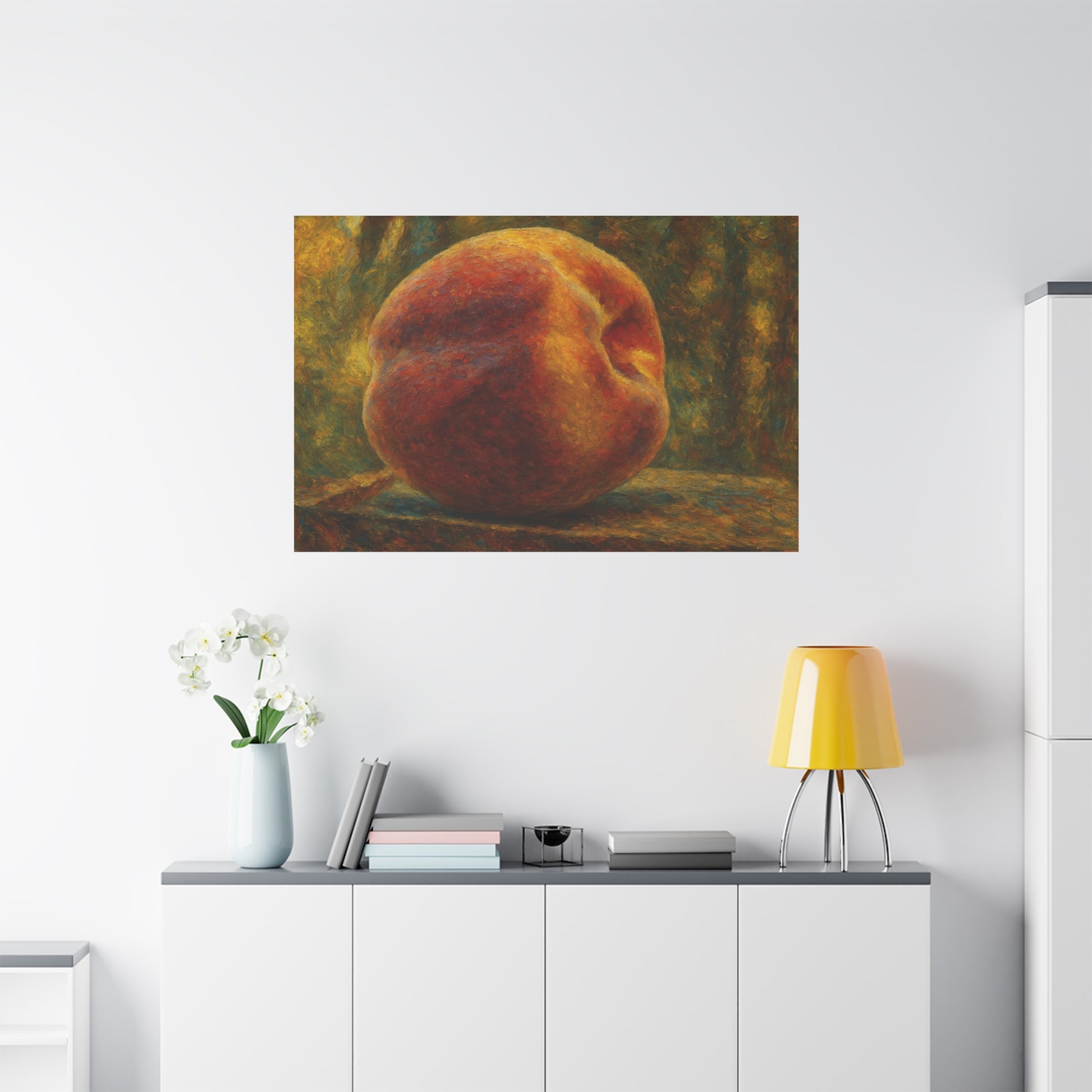 Rustic Peach Canvas Wall Art, Art Decor, Kitchen Artwork, Home Decoration, Gift for Fruit Lover, Summer Decor - TRV