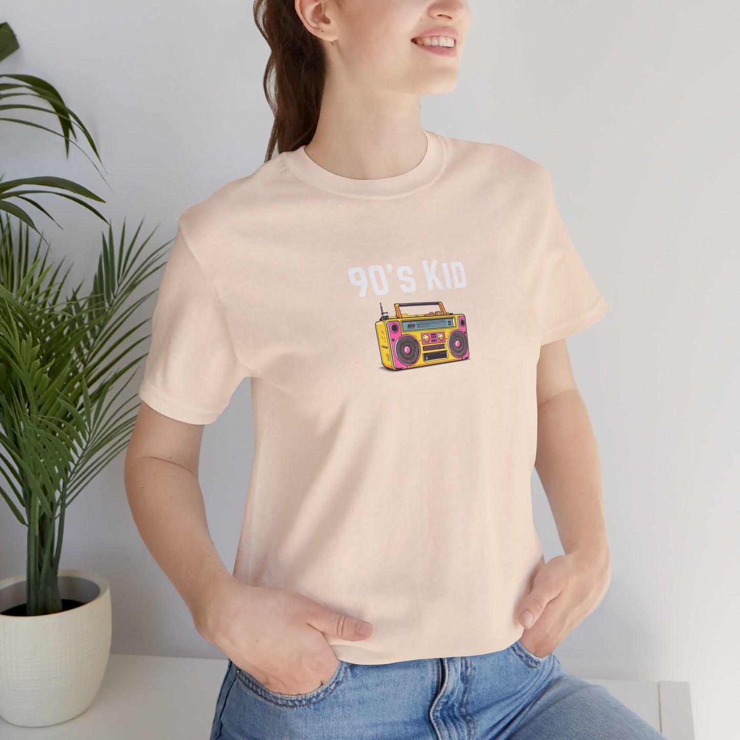 Retro Boombox Tee — 90s Kid Graphic T-Shirt