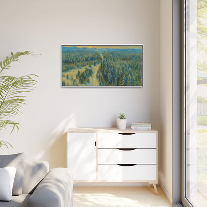 Framed Matte Canvas Art Print, Tranquil Forest Landscape, Home Decor for Nature Lovers, Wall Art for Living Room, Gift for Art Enthusiasts - TRV