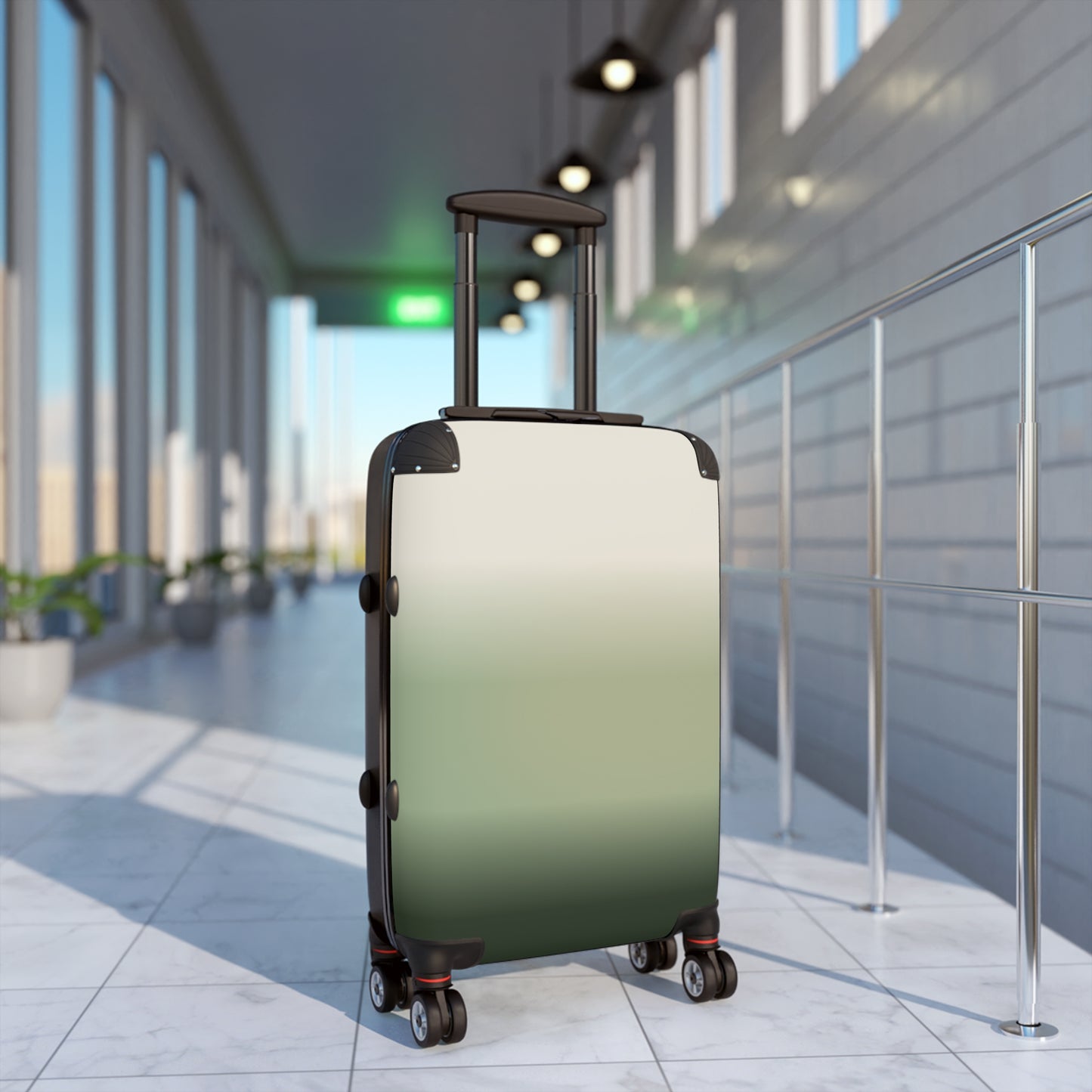 Gradient Green Carry-On Suitcase — Ombre Travel Luggage