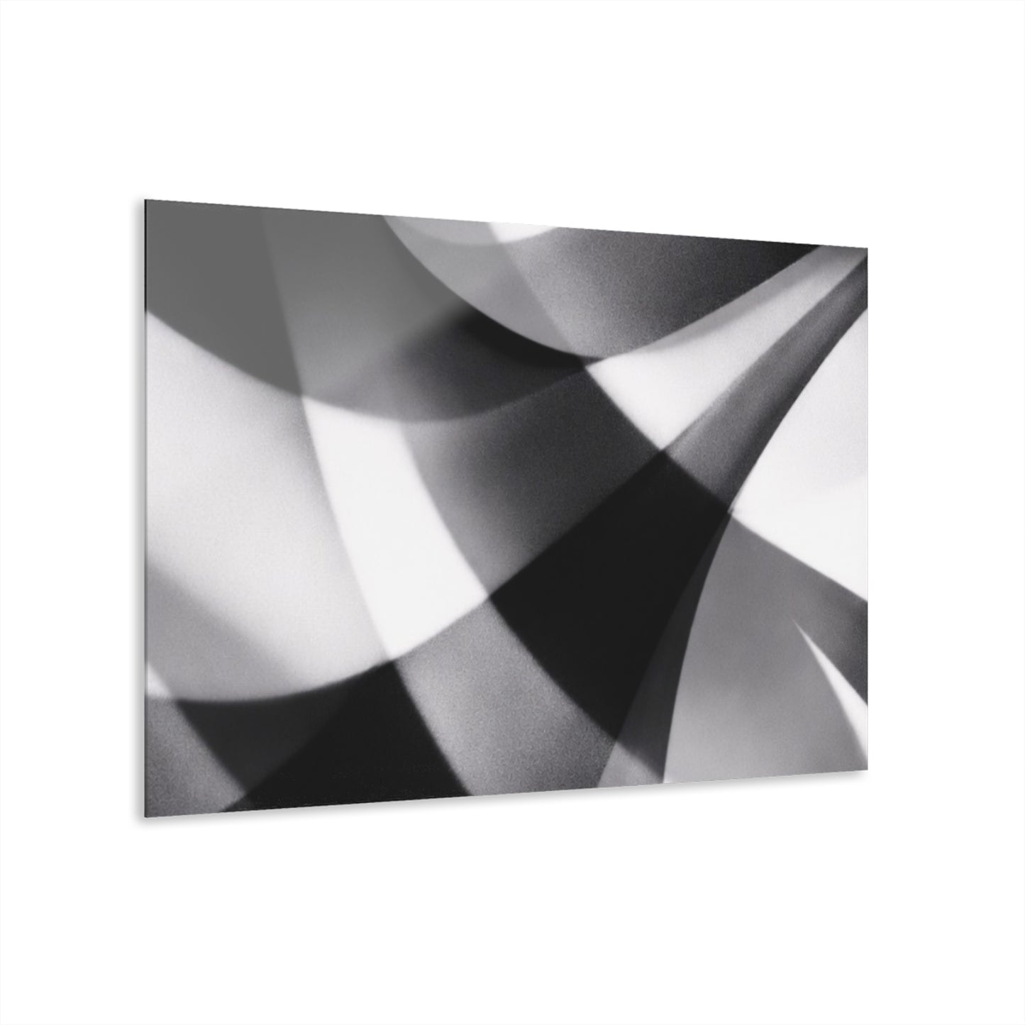 Abstract black and white geometric acrylic print wall art with French cleat hanging for modern home decor by Printify.