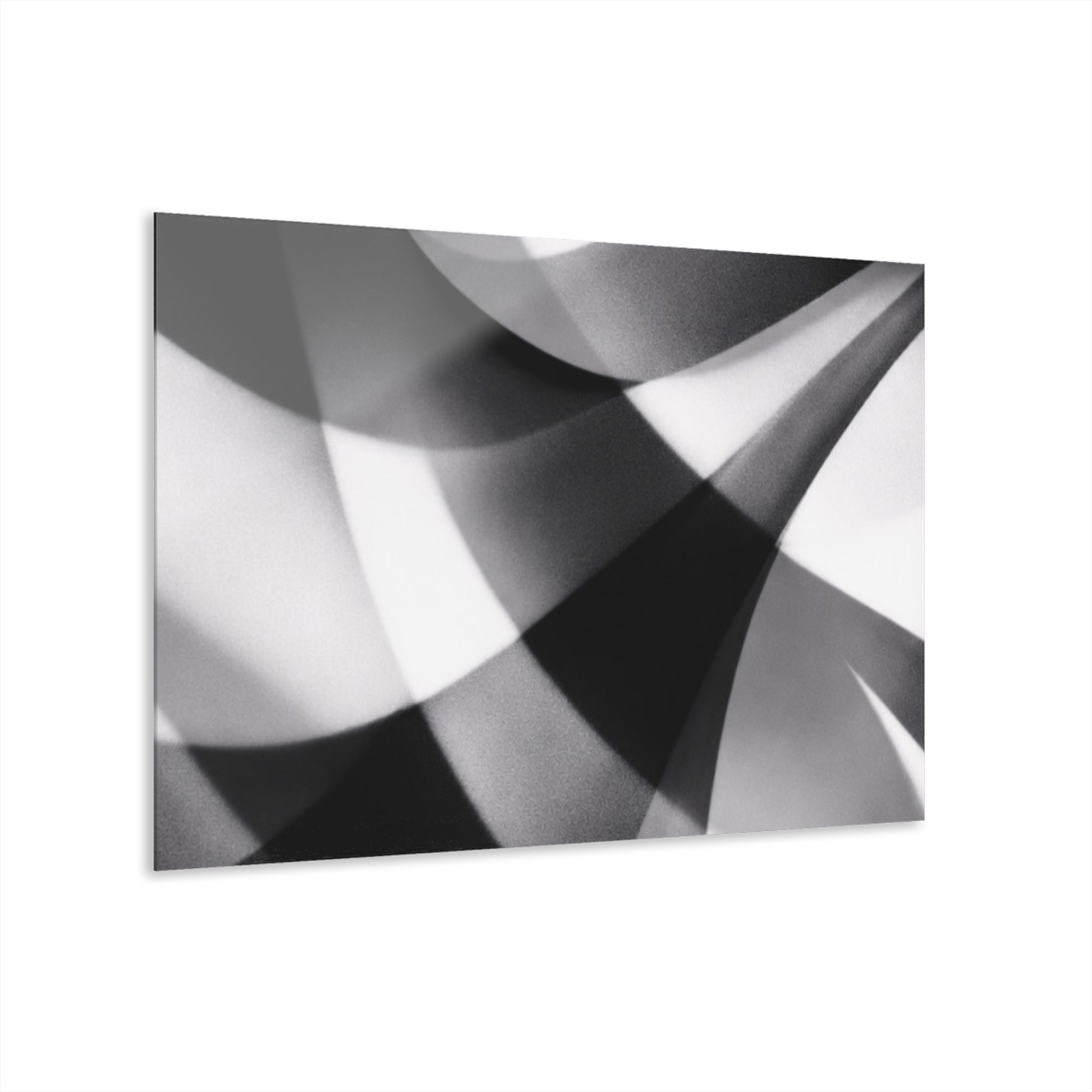 Abstract black and white geometric acrylic print wall art with French cleat hanging for modern home decor by Printify.