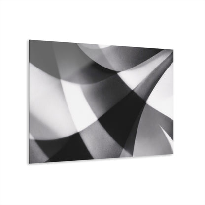 Abstract black and white geometric acrylic print wall art with French cleat hanging for modern home decor by Printify.