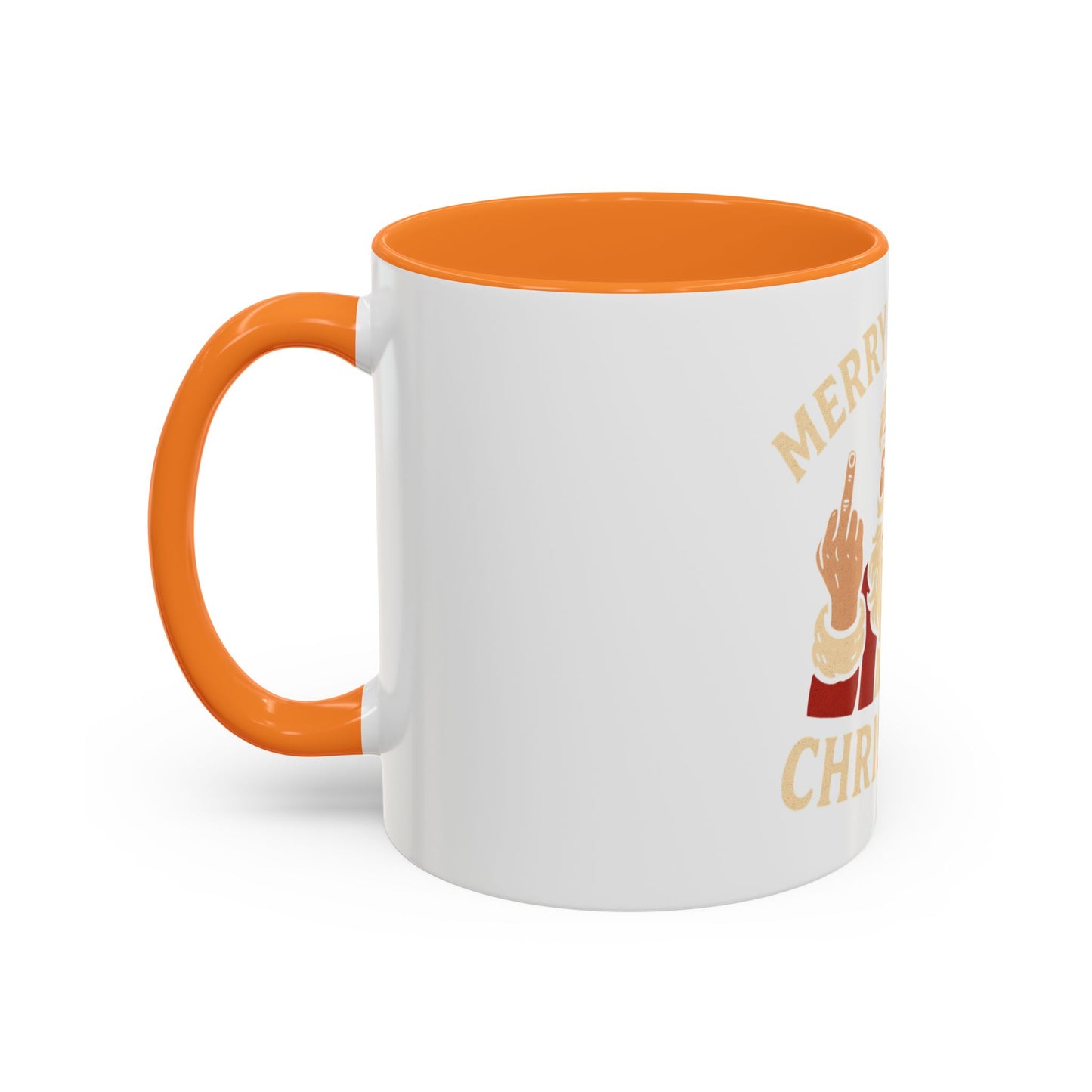 Irreverent Merry Christmas Mug — Funny Santa Middle Finger Coffee Cup (11oz & 15oz)
