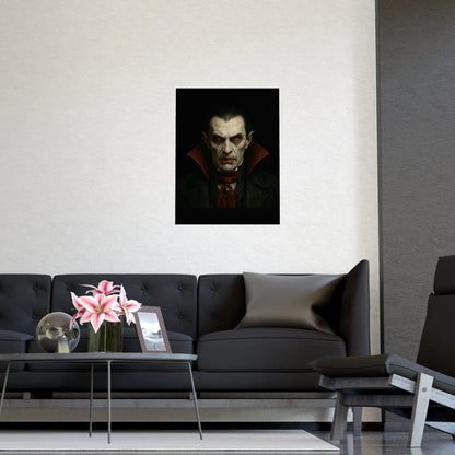 Gothic Vampire Art Poster, Spooky Wall Decor, Horror Room Accent, Perfect for Halloween, Gothic Decor, Home Office Artwork - TRV