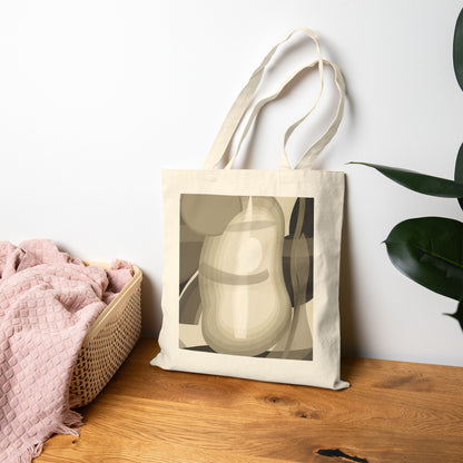 Abstract Pear Still Life tote bag by Printify featuring a neutral geometric fruit print on durable fabric.