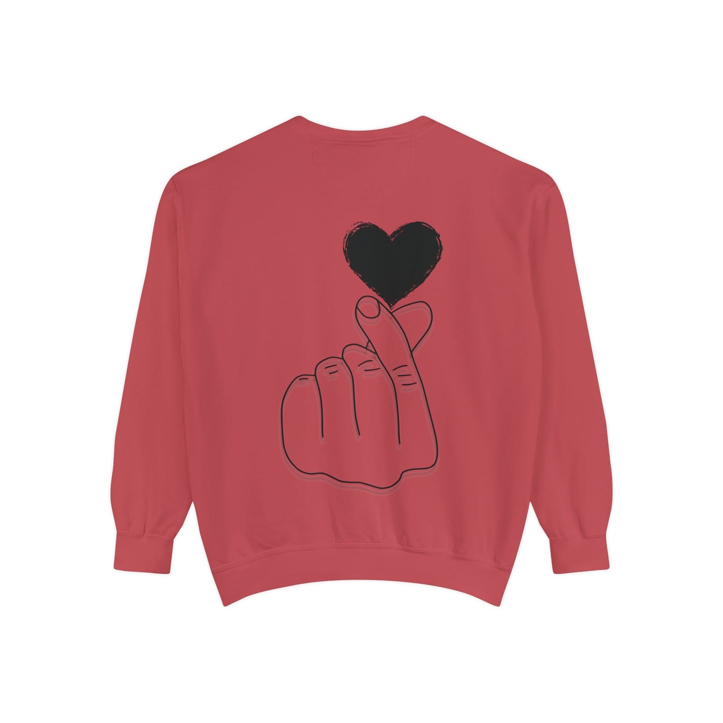Unisex Garment-Dyed Sweatshirt with Heart Design - Cozy & Stylish