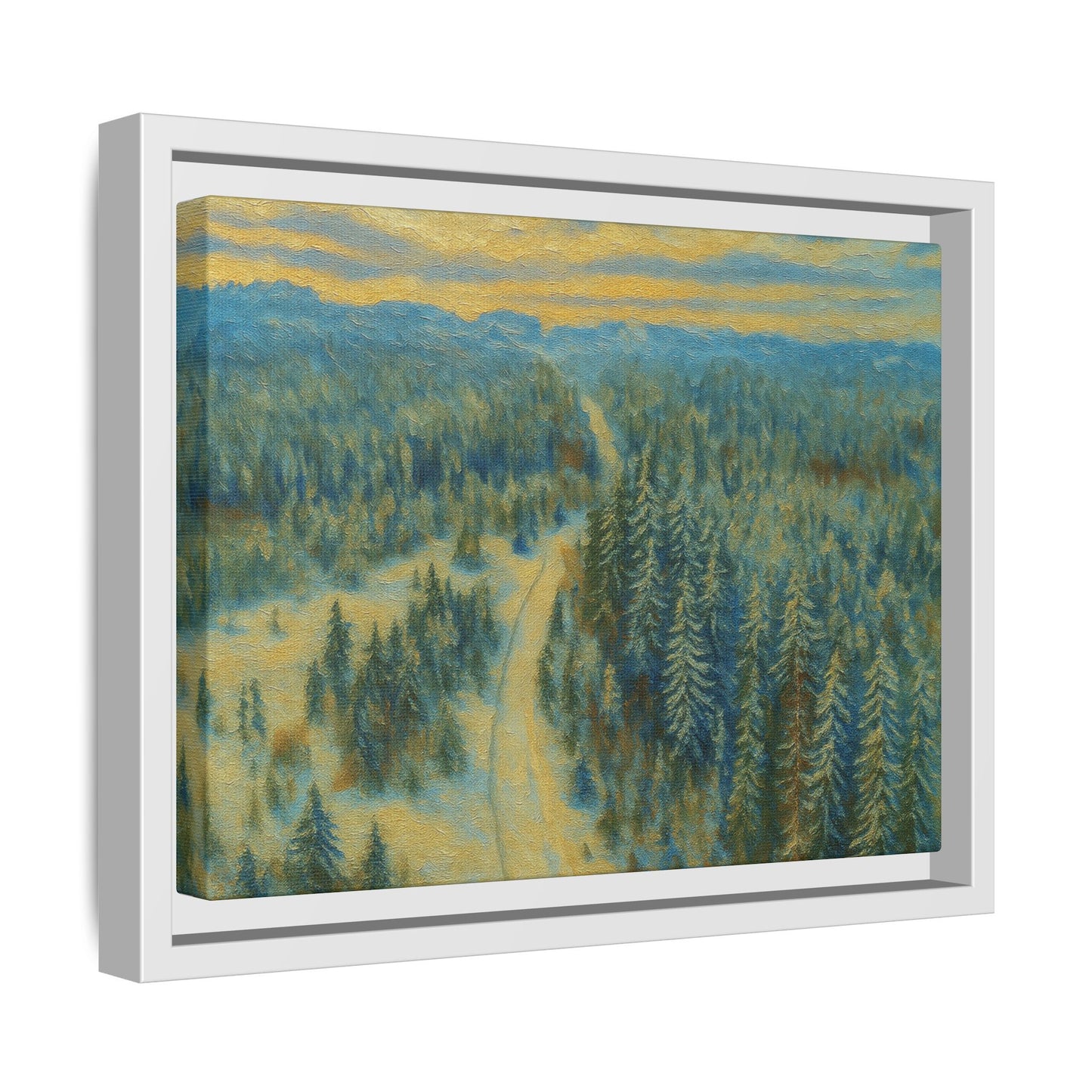Framed Matte Canvas Art Print, Tranquil Forest Landscape, Home Decor for Nature Lovers, Wall Art for Living Room, Gift for Art Enthusiasts - TRV