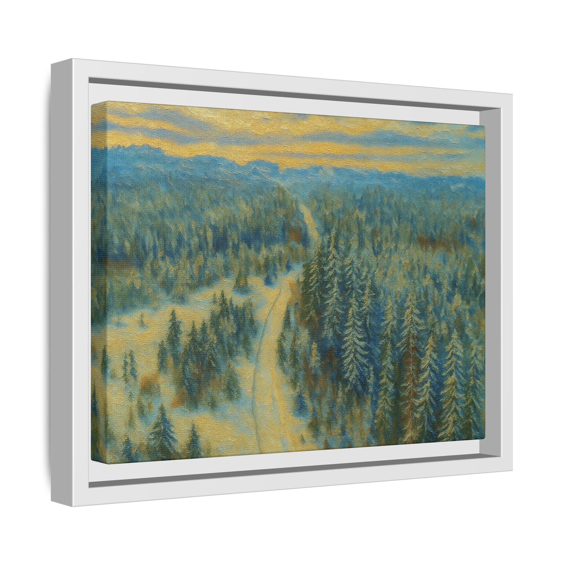 Framed Matte Canvas Art Print, Tranquil Forest Landscape, Home Decor for Nature Lovers, Wall Art for Living Room, Gift for Art Enthusiasts - TRV