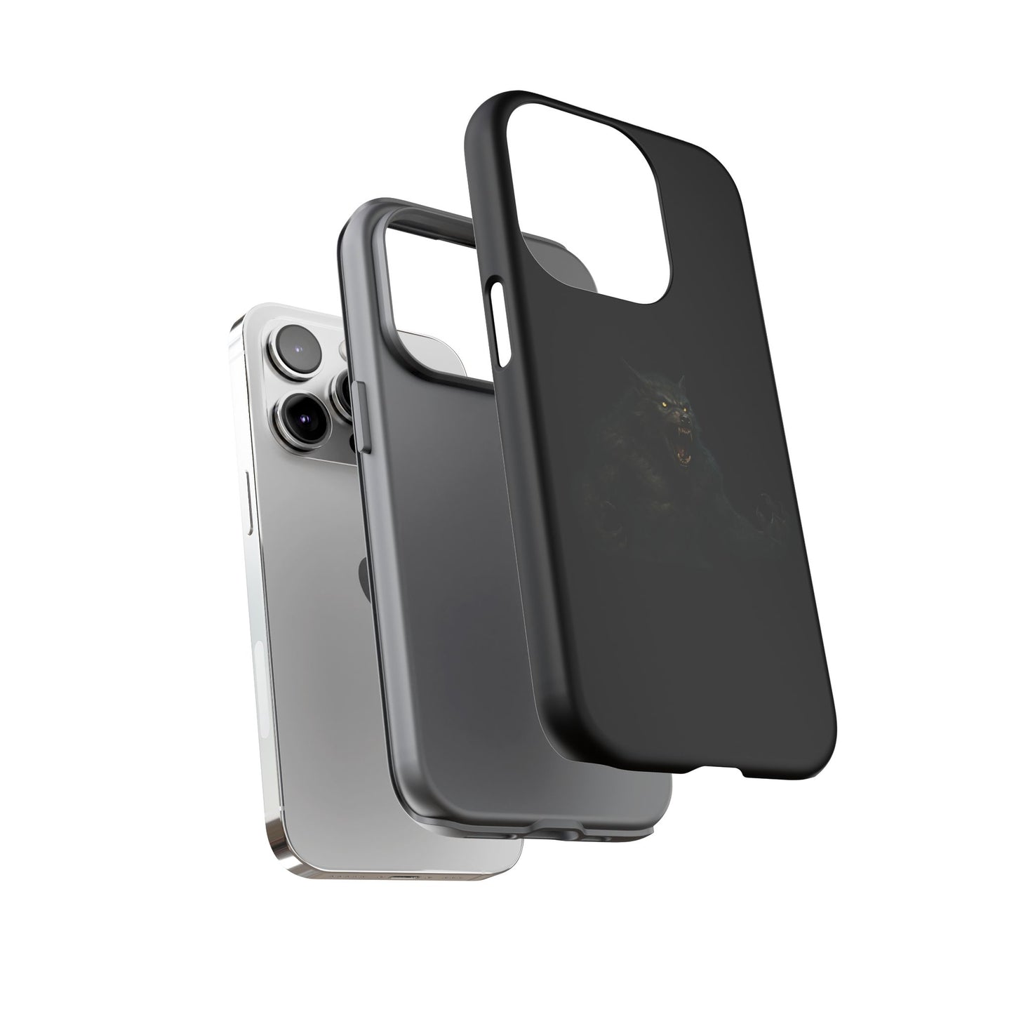 Werewolf Phone Case, Tough Cases, Black Panther Design, Gift for Animal Lovers, Phone Accessories, Fierce Phone Protection - TRV