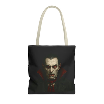 Vampire Haunted Tote Bag, Spooky Shopping Bag, Halloween Accessory, Gothic Style Handbag, Perfect for Halloween Parties, Unisex Tote - TRV